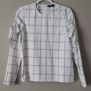 Zara blouse with bow detail on sleeves